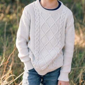 Old Navy Boys Ivory Cable Knit Sweater